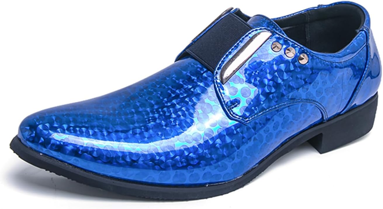 

Мужские лоферы на массивном каблуке из лакированной кожи Tixewsjh, синий