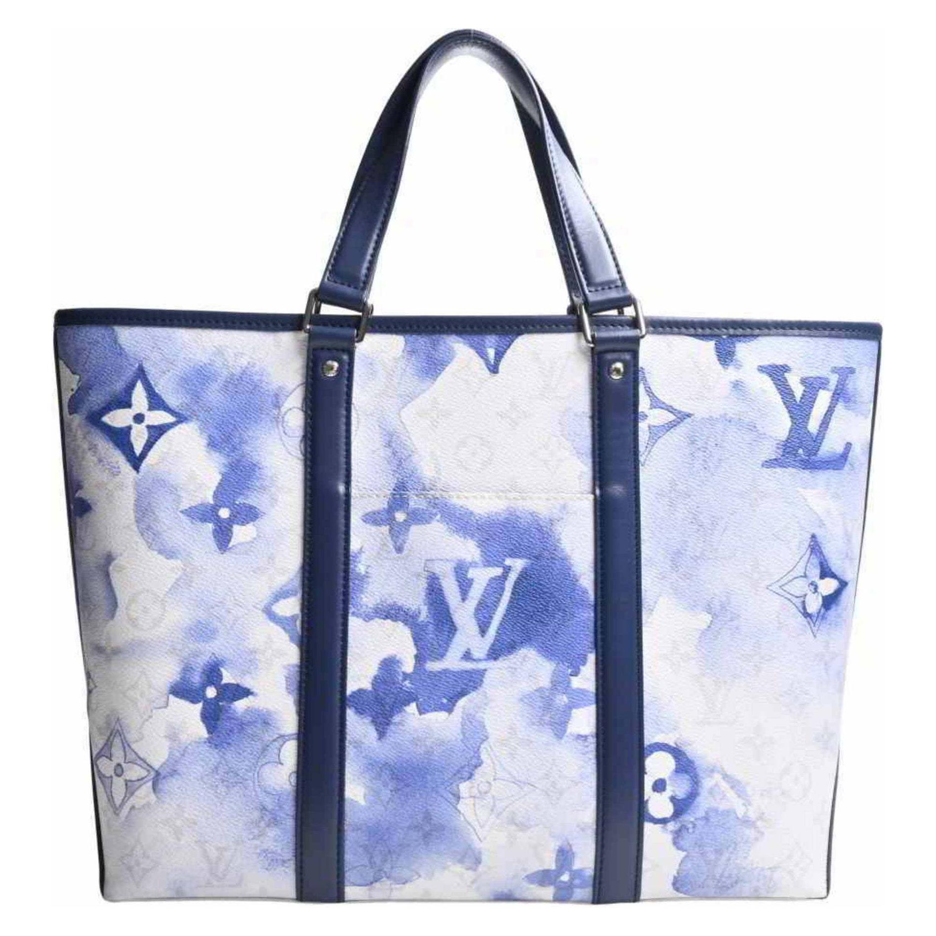 LOUIS VUITTON ПВХ хозяйственная сумка шоппер женская синяя — фото 2