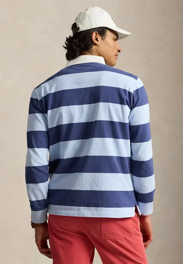 Футболка-поло с воротником для регби Polo Ralph Lauren, светло-синий/элит-блю — фото 3