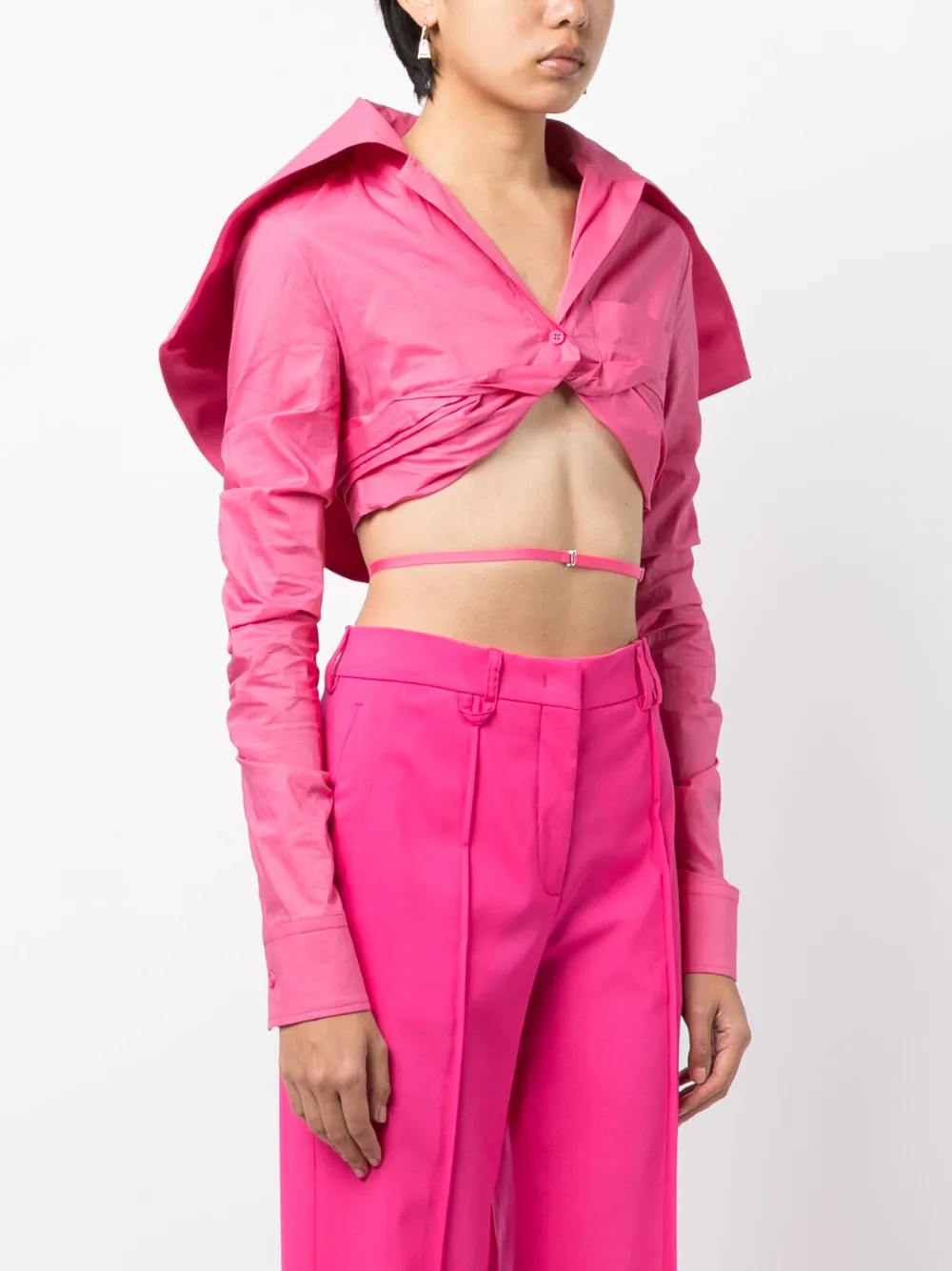 Укороченная рубашка La Chemise Meio JACQUEMUS, розовый — фото 3