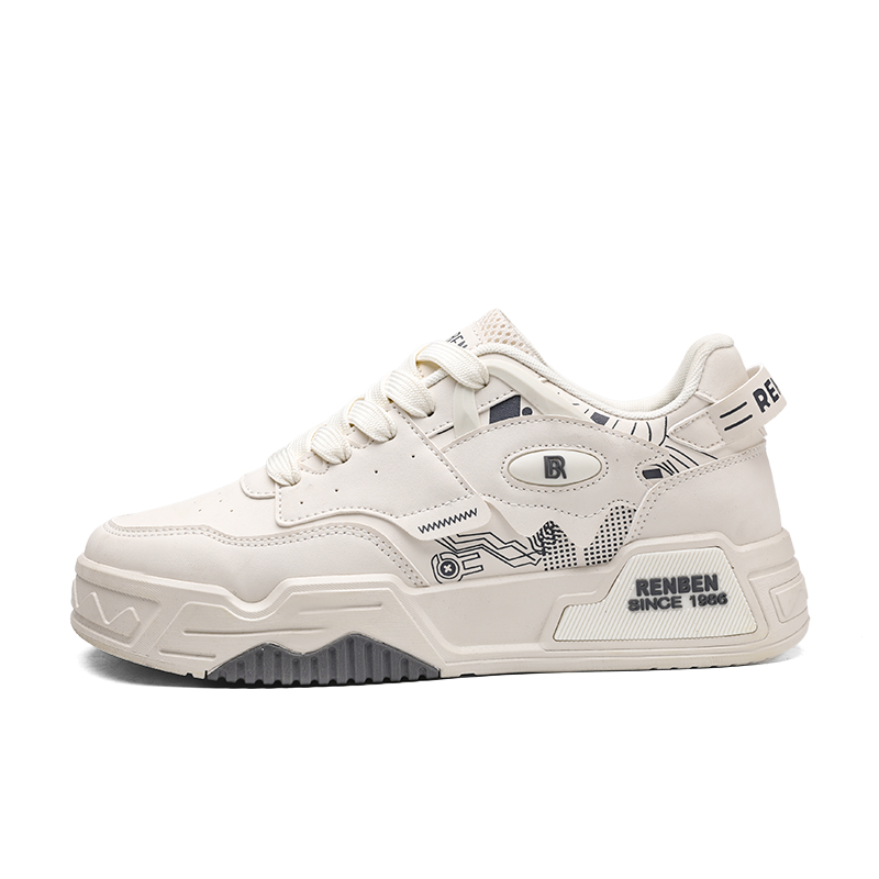 

Нескользящие износостойкие низкие повседневные туфли, увеличивающие рост, для мужчин RENBEN, Beige