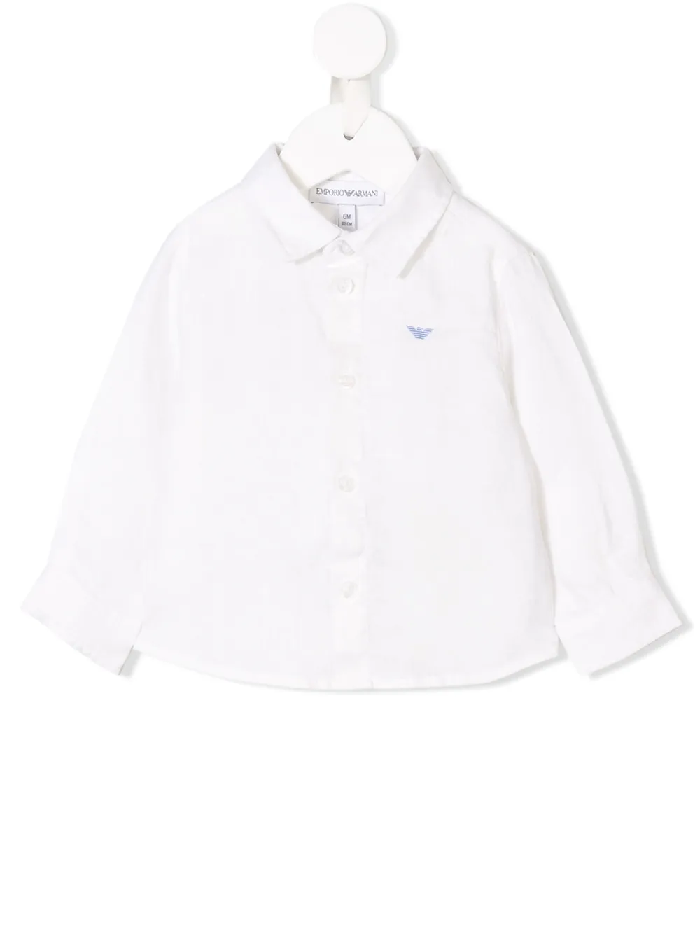 

Рубашка с вышитым логотипом Emporio Armani Kids, белый