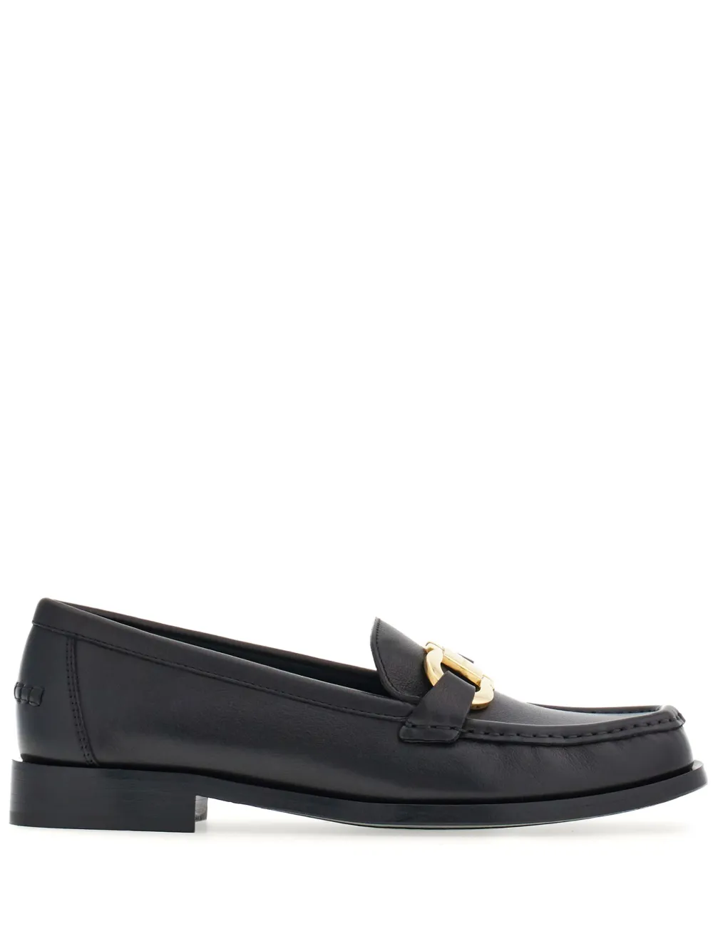Мокасины с декором Gancini Ferragamo, черный