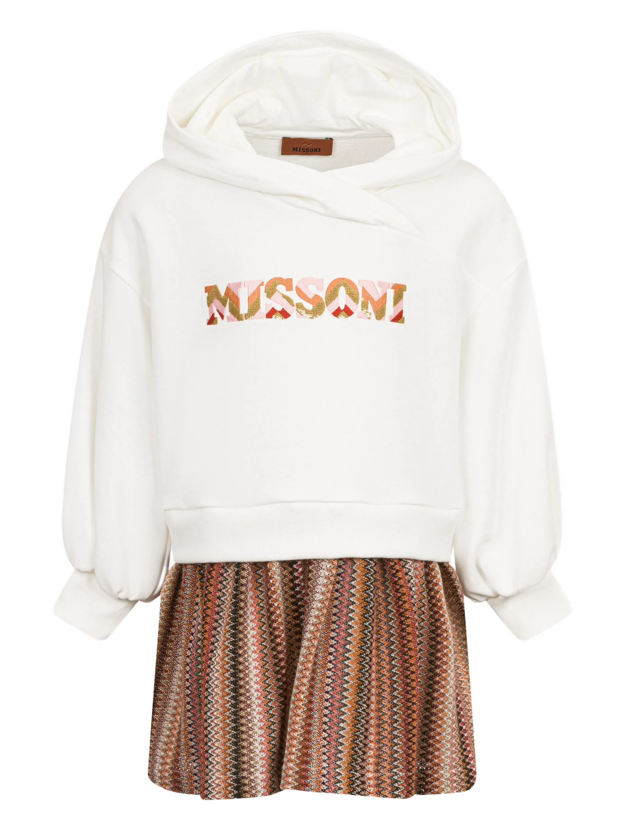 

Платье с зигзагообразным рисунком Missoni Kids, белый