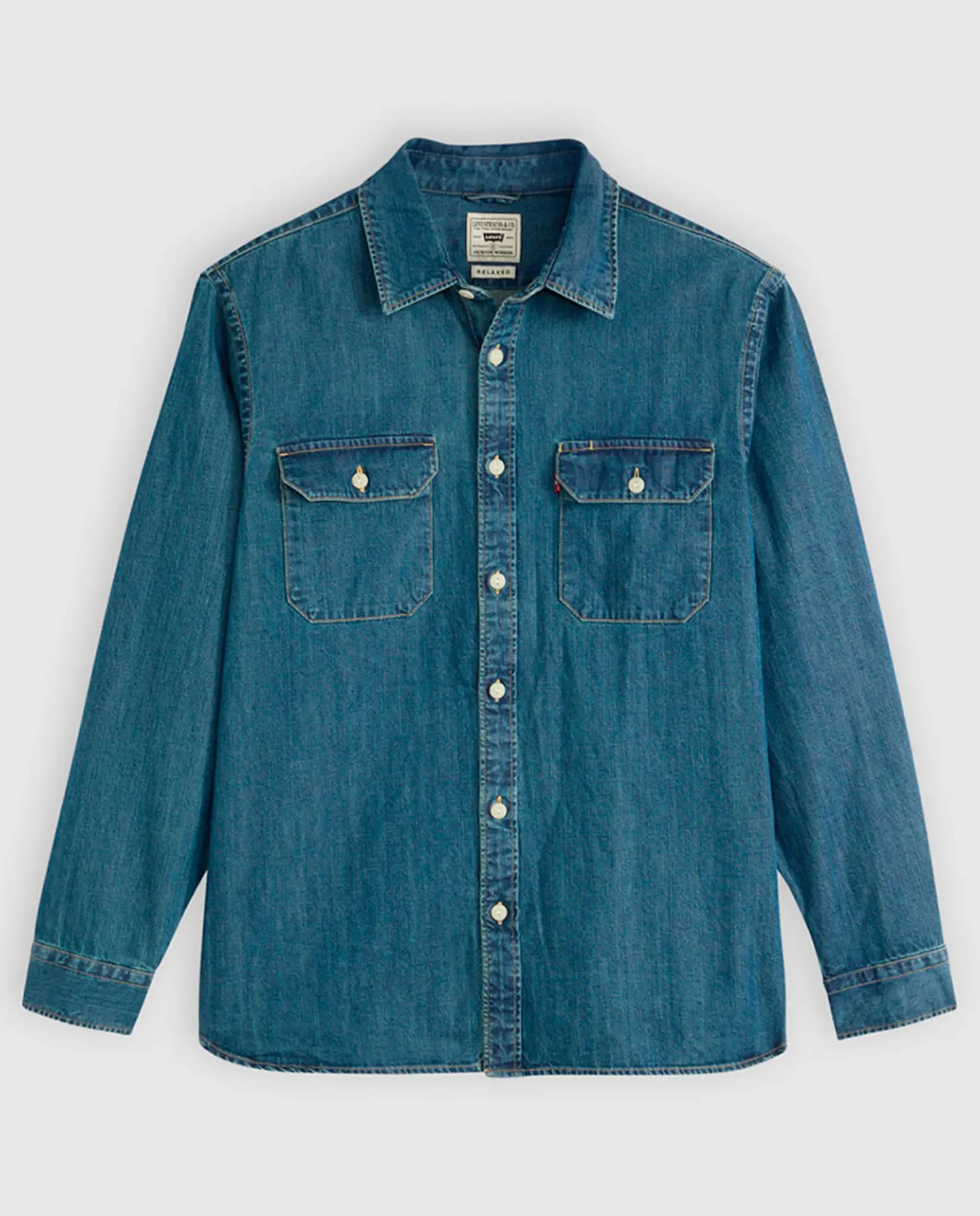 Рубашка мужская джинсовая с длинными рукавами Levi's, индиго синий — фото 3