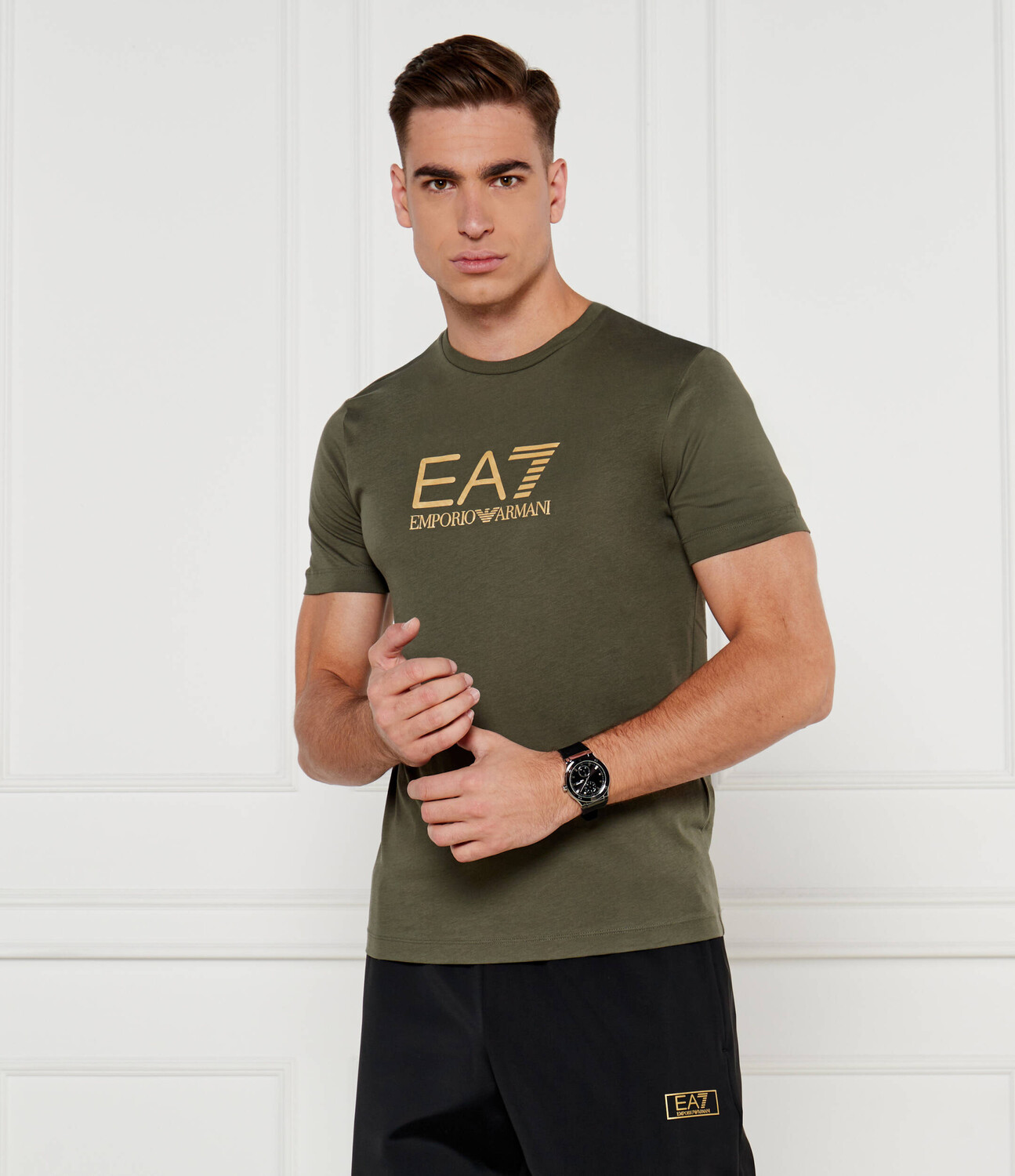 

Футболка EA7 Slim Fit, оливково-зеленый