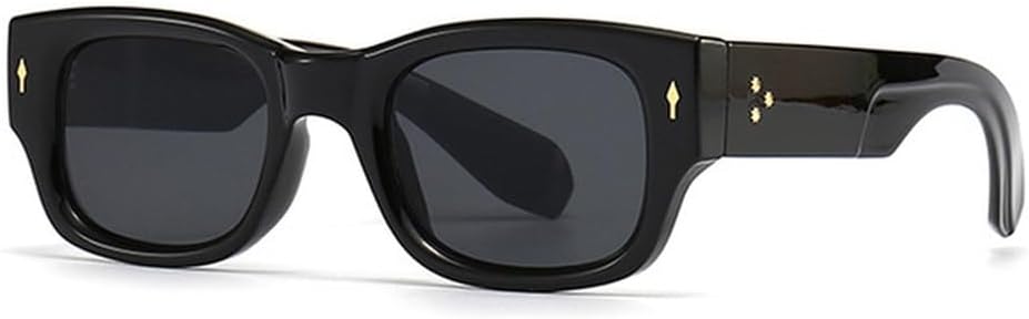 

Мужские солнцезащитные очки в стиле ретро-панк с защитой от УФ-излучения UV400 и темными линзами, женские модные солнцезащитные очки с металлическими заклепками HHZZYVY, Black Gray