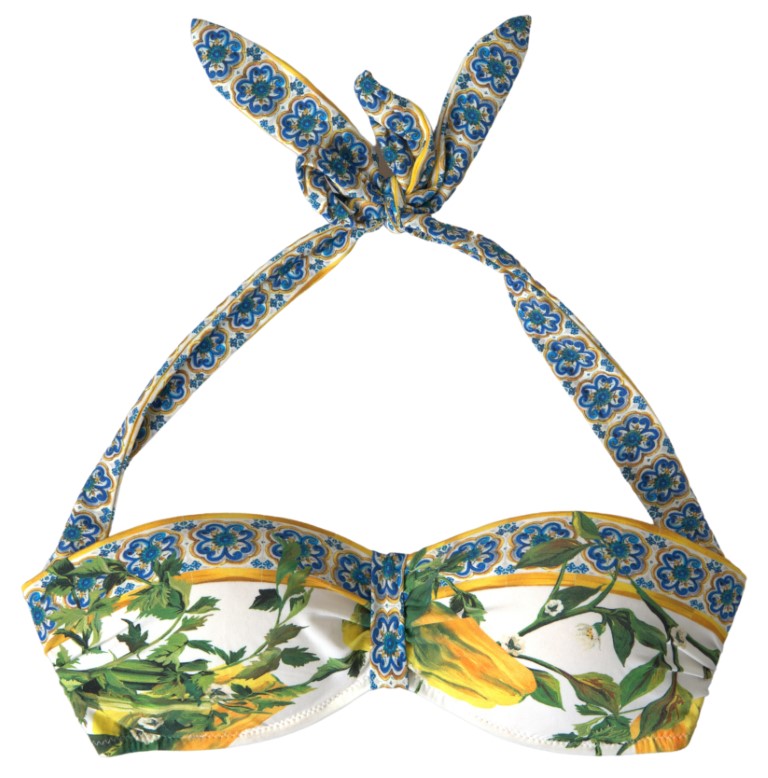 

Элегантный купальник-бикини с принтом майолика Dolce & Gabbana, мультиколор