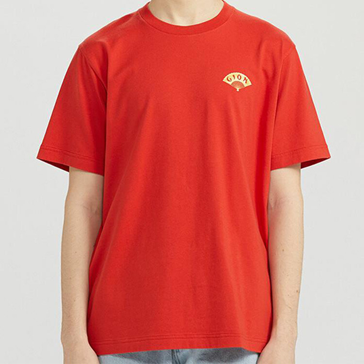 Футболка мужская оранжево-коричневая Uniqlo, оранжевый — фото 3