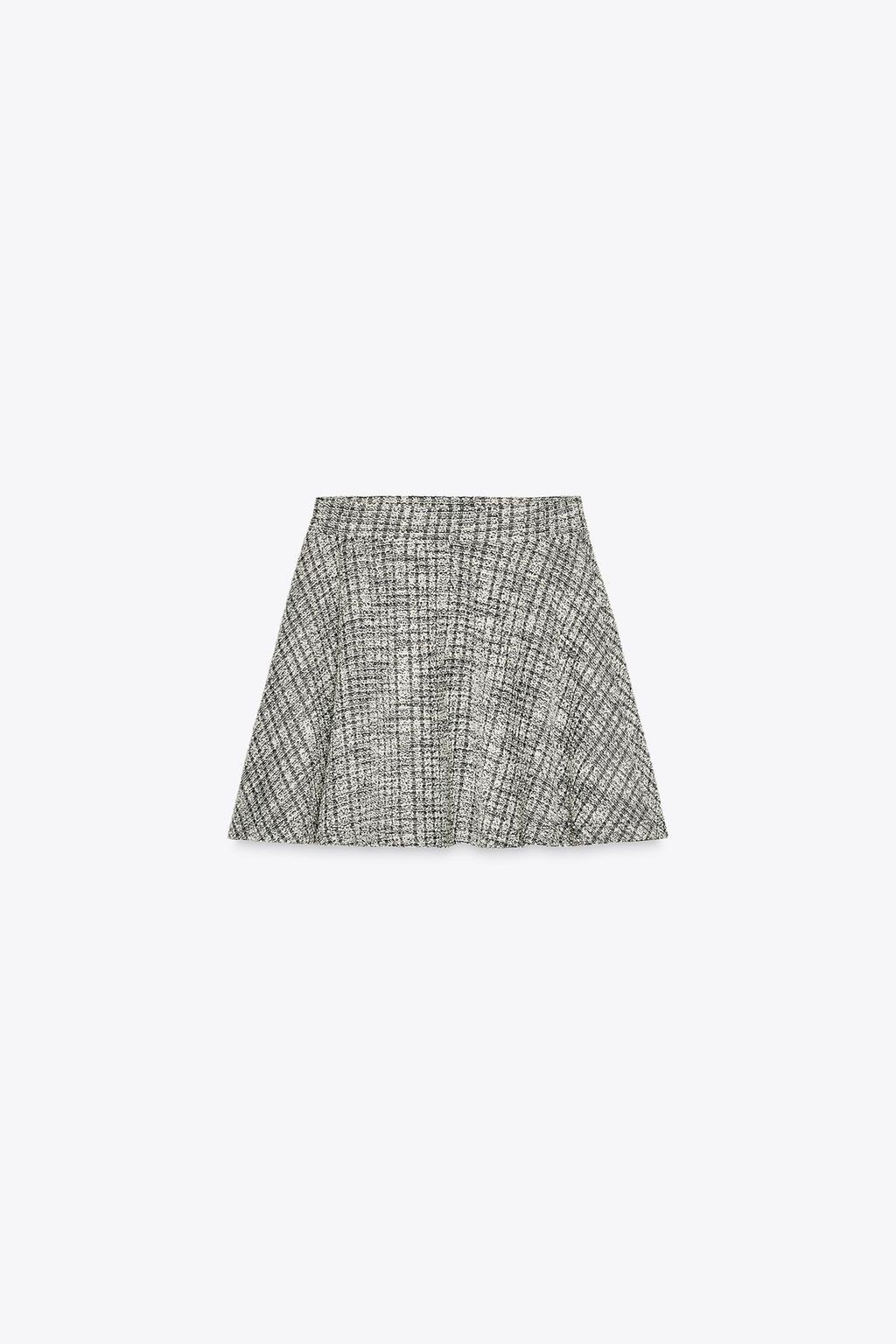 

Жаккардовая мини-юбка ZARA, цвет Ecru/Black