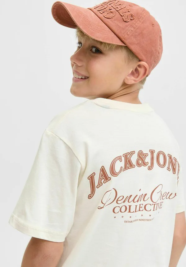 Футболка с принтом jjebrandes Jack & Jones Junior, Antique White — фото 4