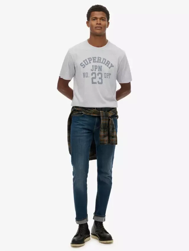 Спортивная футболка с графическим принтом, темно-синий цвет Superdry, Cadet Grey Marl — фото 3