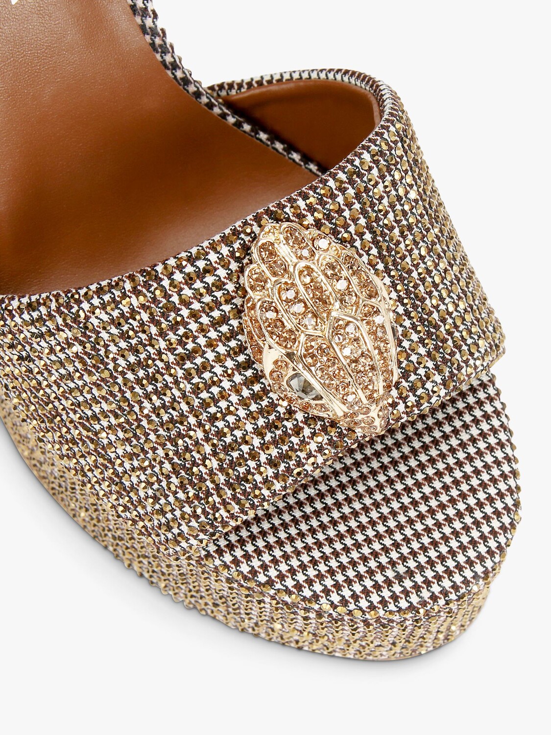 Сандалии Kurt Geiger London Kensington с украшением на платформе, бежевые — фото 4