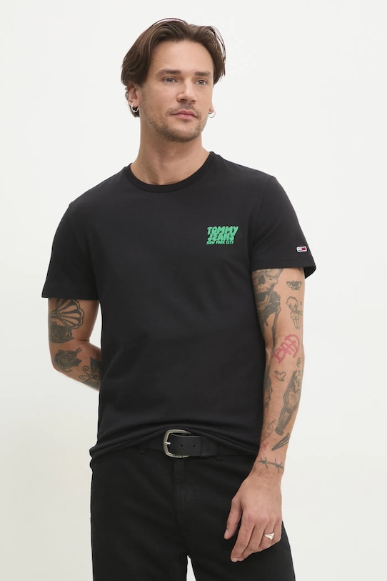 

Хлопковая футболка Tommy Jeans, черный