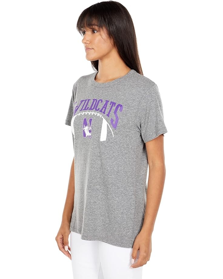 

Футболка Lauren James Northwestern Wildcats 1/2 Time Short Sleeve Tee, цвет Heather Grey