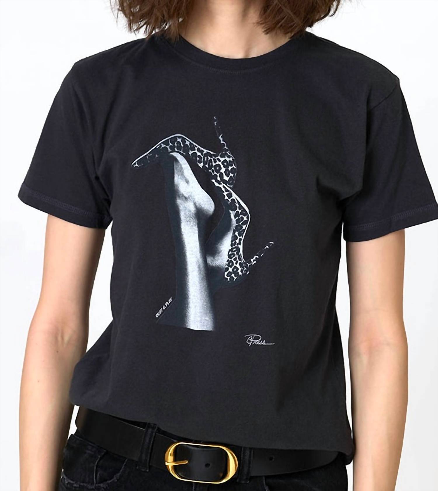 

Футболка Rest & Play Mushie в винтажном черном цвете CPress Studio