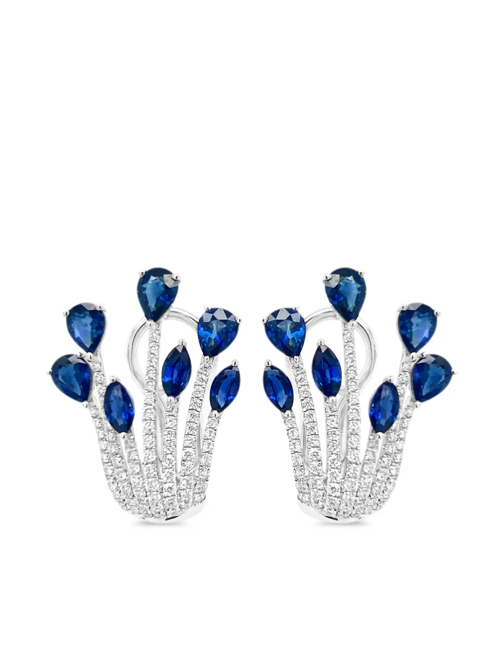 

Серьги из белого золота с бриллиантами HYT Jewelry, серебяный
