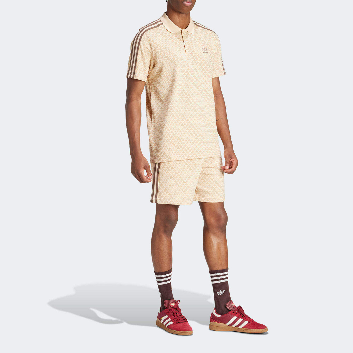 Рубашка поло мужская бежевая Adidas Originals, бежевый — фото 3