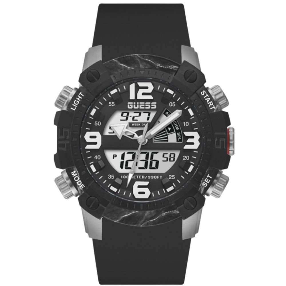 

Черные силиконовые часы GUESS