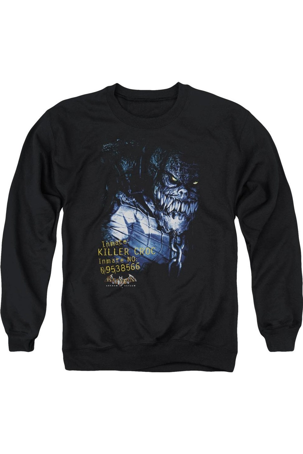 

Толстовка Batman Arkham Asylum Arkham Killer Croc для взрослых с круглым вырезом Gildan, черный