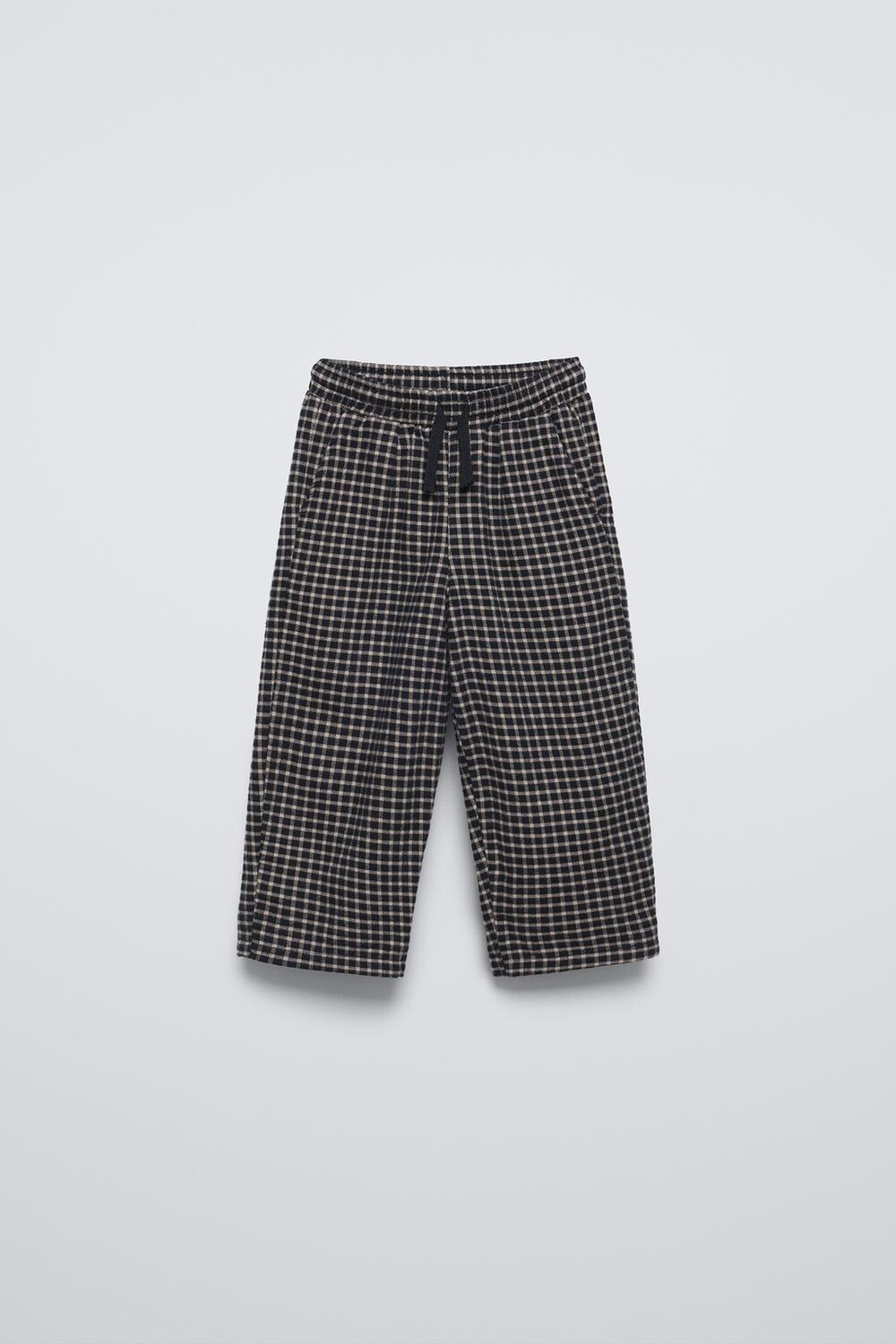 

Клетчатые мешковатые брюки ZARA, чёрный/белый