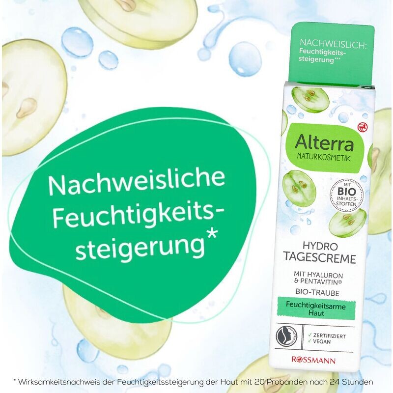 Крем для лица Alterra NATURKOSMETIK — Гидро дневной органический виноград, 50 мл — фото 3