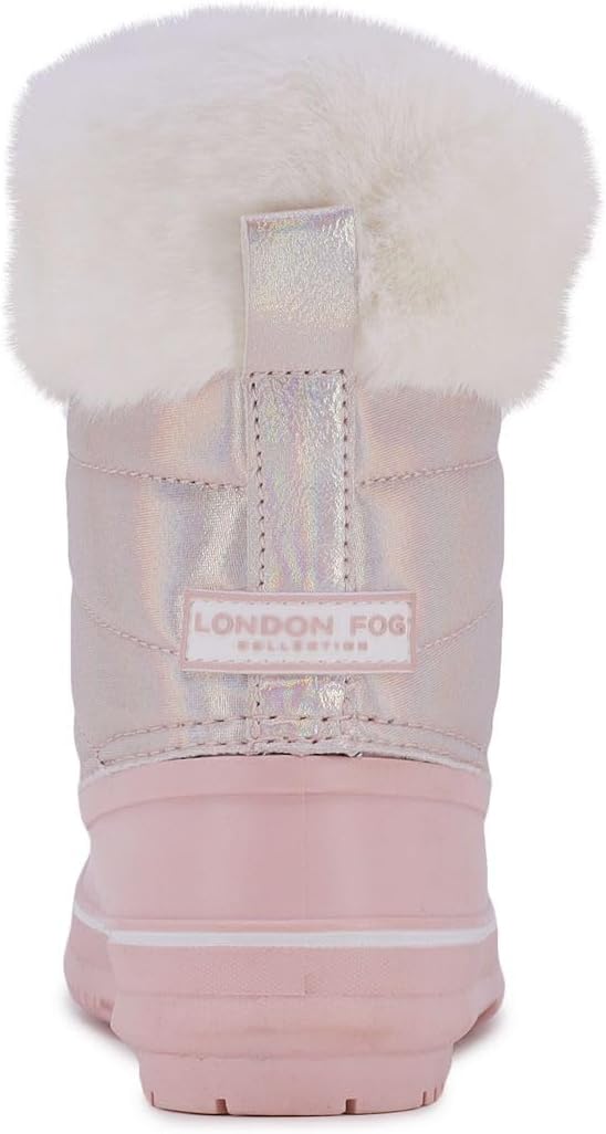 Ботинки LONDON FOG Girls Bell Court для холодной погоды с теплой подкладкой и защитой от снега, розовый — фото 3