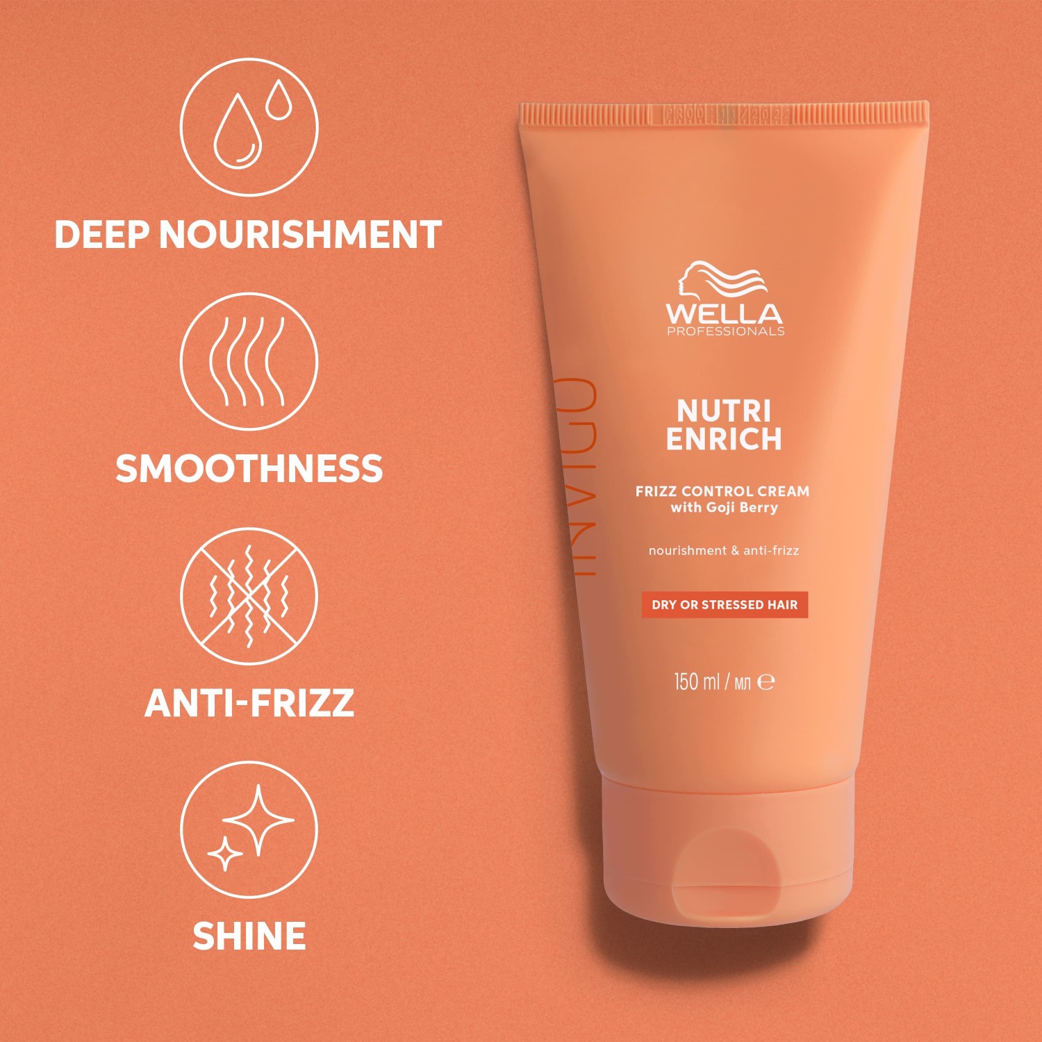 Крем для волос invigo nutri-enrich frizz control cream Wella Professionals, объем 150 мл — фото 3
