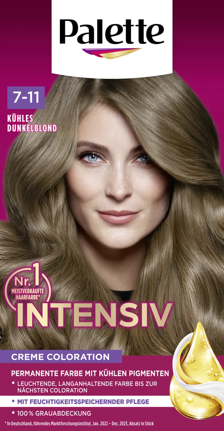 

Краска для волос Poly Palette Intensiv Creme Coloration 7-11 Kühles Dunkelblond