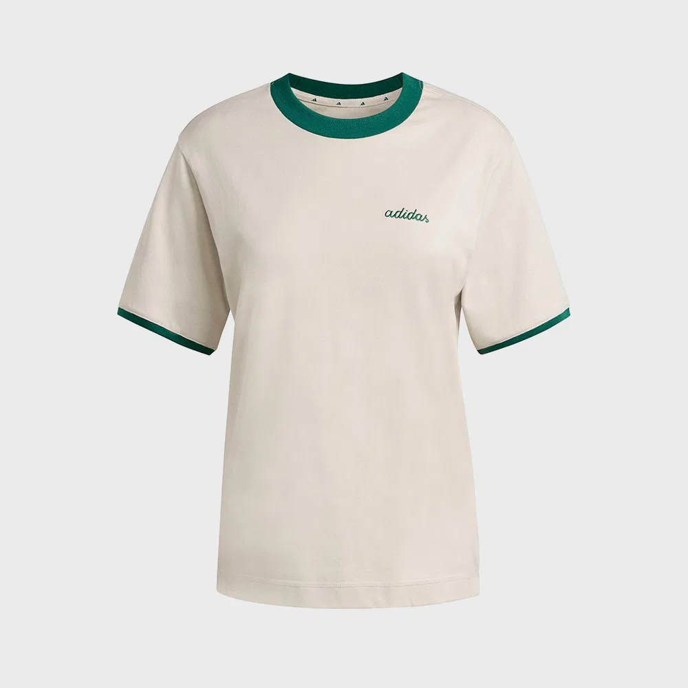 Женская футболка Adidas Seasonal Essential Color Pop с вышивкой, зелёная