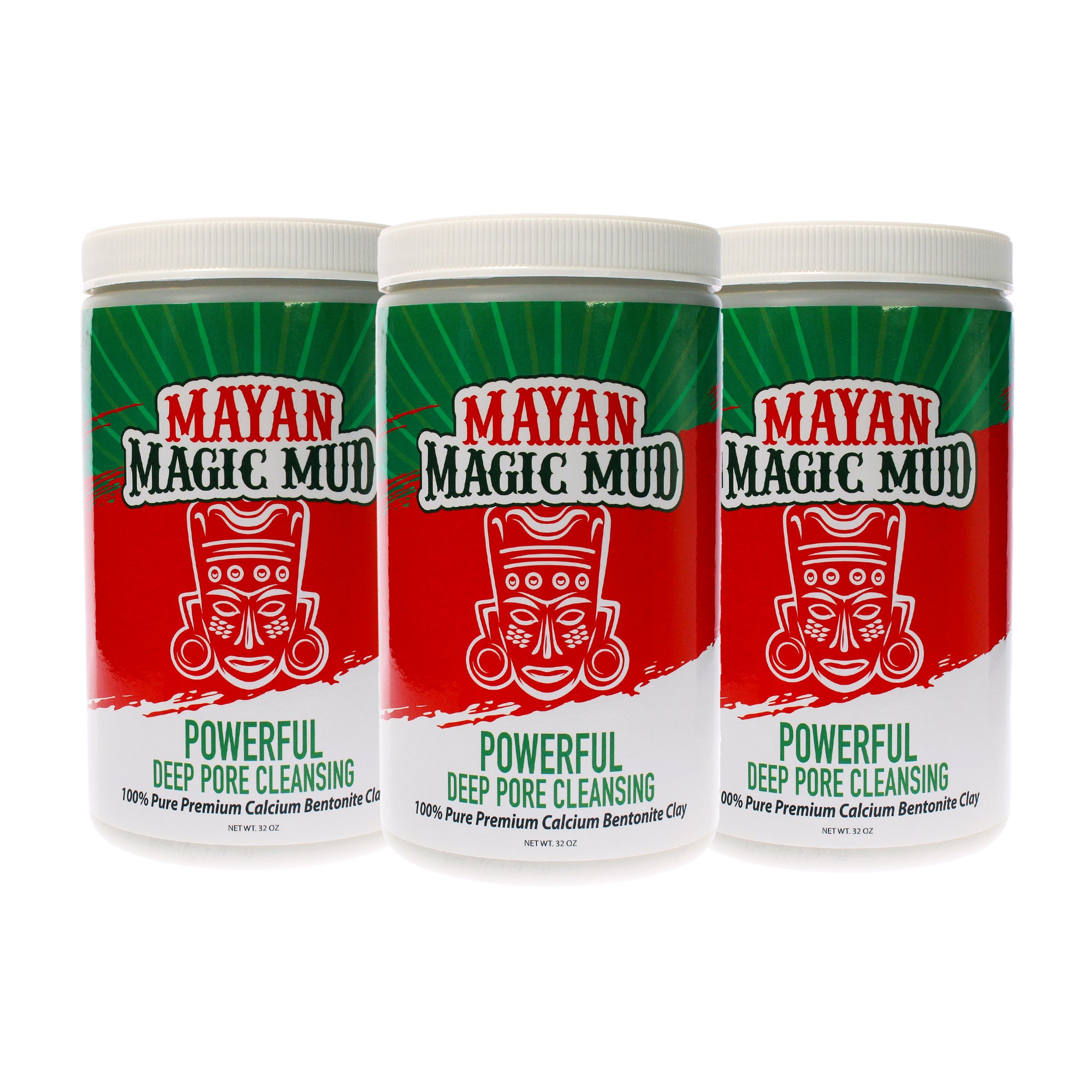 

Мощная глиняная очищающая маска для глубокого очищения пор от Mayan Magic Mud, подходит как для мужчин, так и для женщин - 950 мл (32 унции) - набор из 3 штук, прозрачный