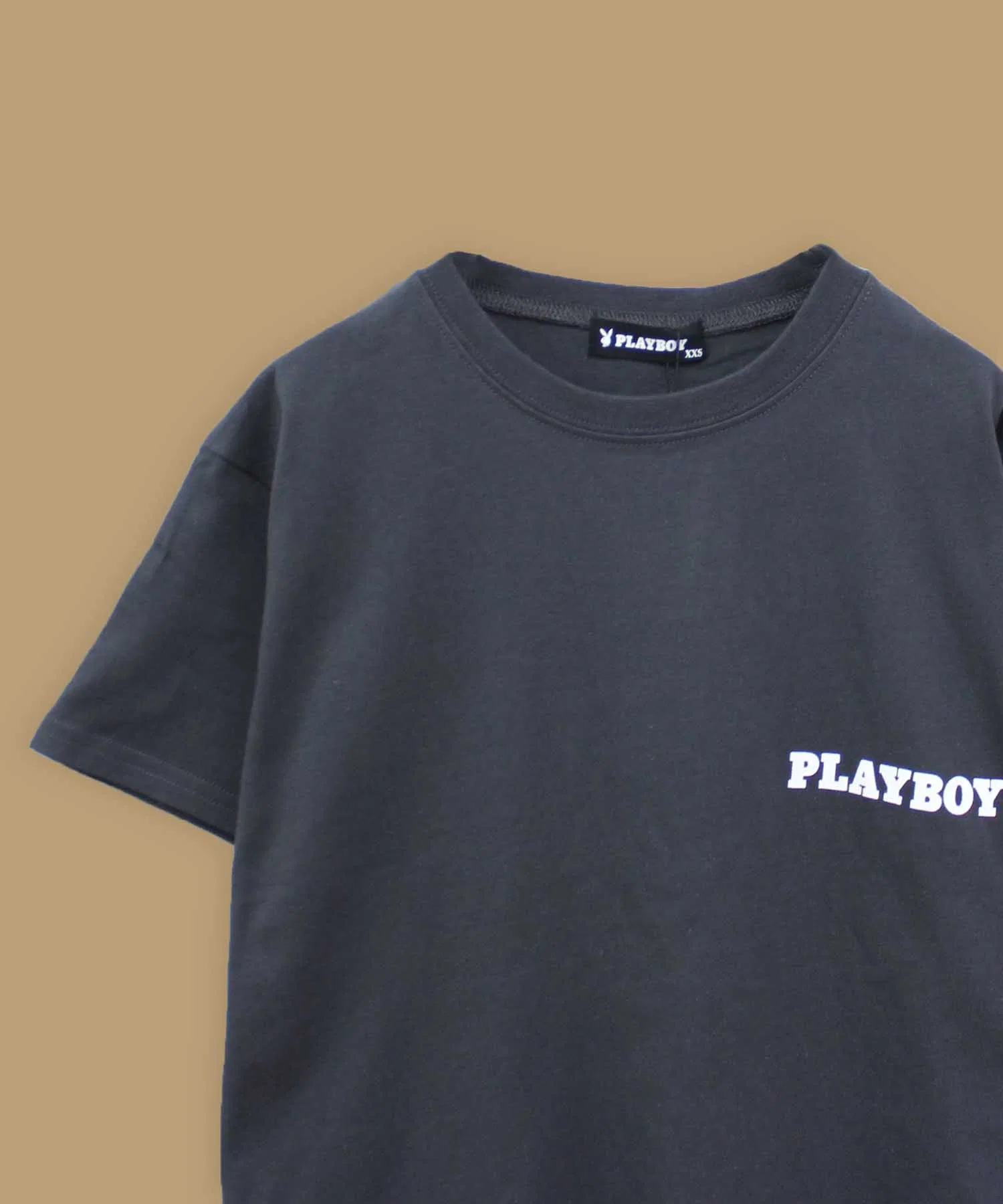 Детская футболка с логотипом PLAYBOY, свободный крой, серая