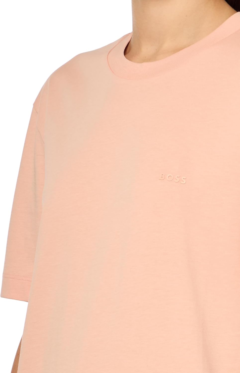 Футболка BOSS Women's Small Logo Cotton Crewneck, Dusty Pink — фото 3