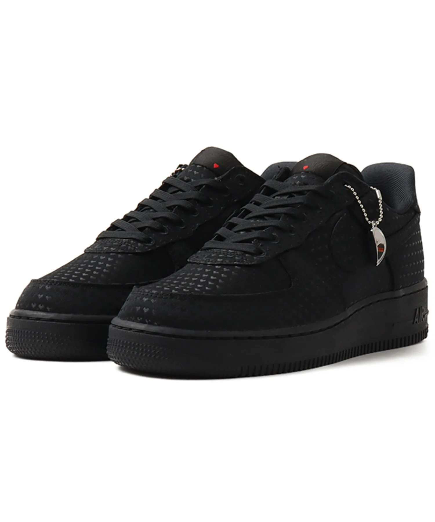Унисекс кроссовки Nike Air Force 1 Retro с сердечками чёрные