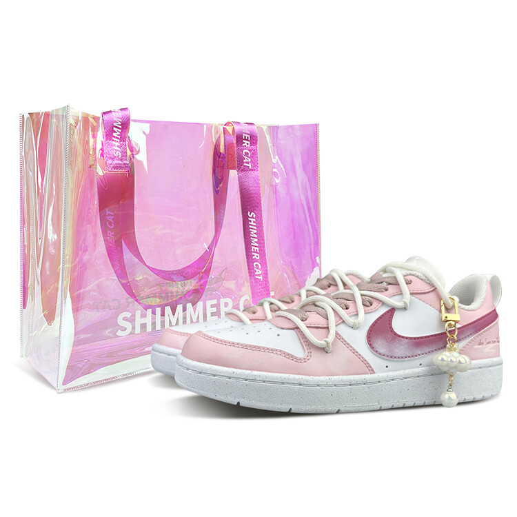 

Кроссовки Nike Court Borough Skateboard Shoes Women's Low-Top Pink/White, Розовый, Кроссовки Nike Court Borough Skateboard Shoes Women's Low-Top Pink/White