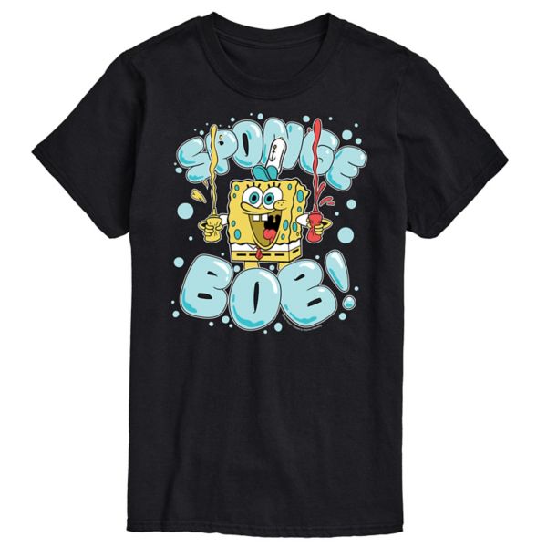 

Мужская футболка SpongeBob SquarePants с принтом пузырей Nickelodeon, черный