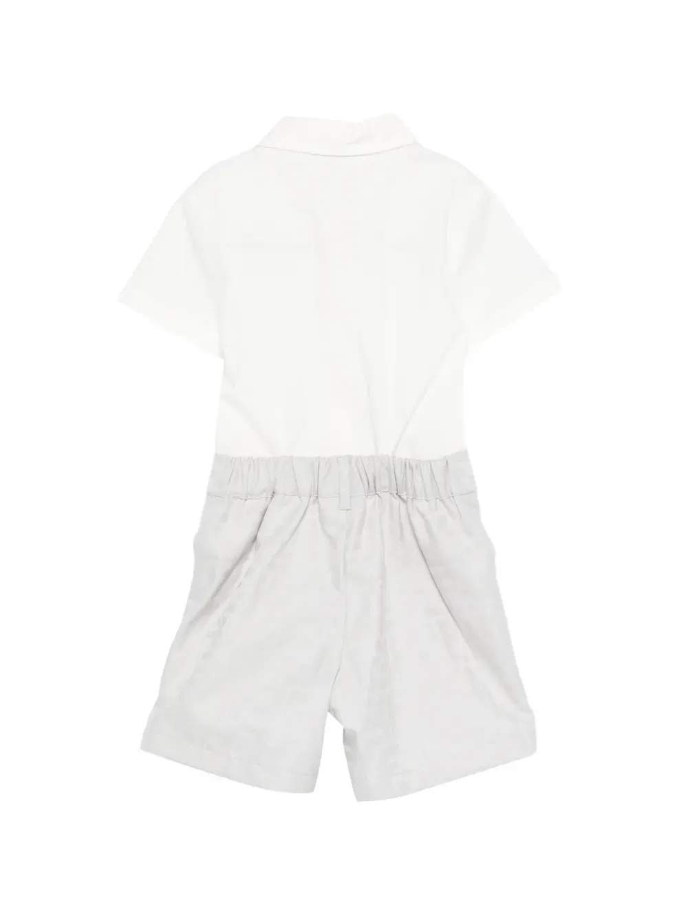 Комплект из футболки и шортов с вышитым логотипом Fendi Kids, белый — фото 2