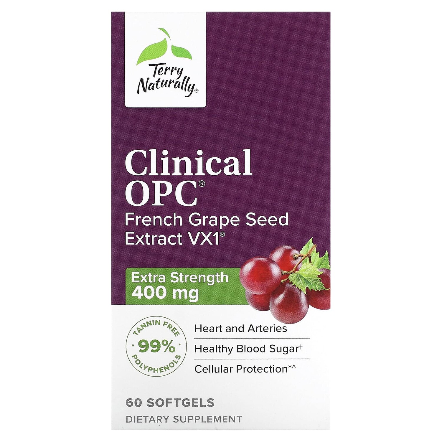 

EuroPharma Terry Naturally Clinical OPC суперсила 400 мг 60 мягких таблеток