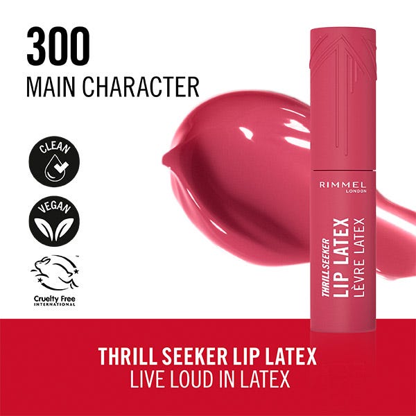 Жидкая помада с эффектом латекса RIMMEL LONDON Thrill Seeker Lip Latex, 300 Character — фото 3