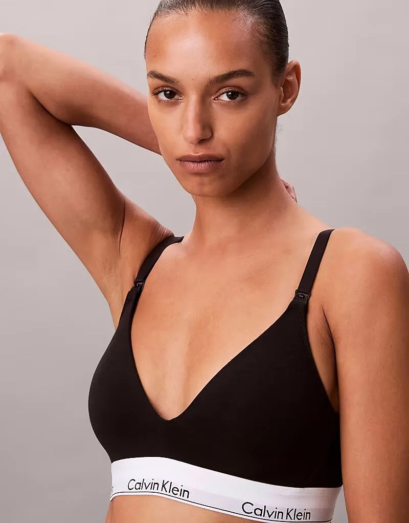 Трусики-топ Calvin Klein Maternity Icon Cotton Modal с легкой подкладкой, черного цвета — фото 2