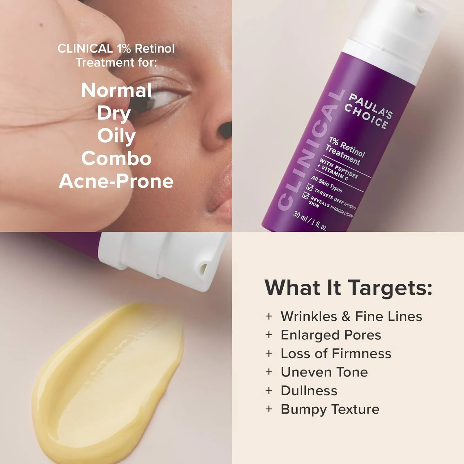 Набор Paula's Choice — CLINICAL 1% Retinol Treatment + C5 Super Boost 5% Vitamin C Moisturizer, для борьбы с пигментацией, глубокими морщинами и темными — фото 3