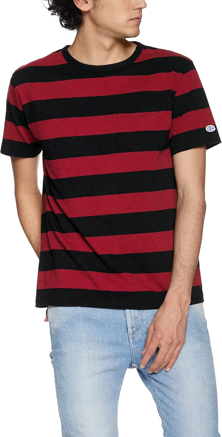 

Мужская футболка с коротким рукавом Champion C3-P332, 100% хлопок, с каймой, нашивка с логотипом C, футболка с коротким рукавом Rochester