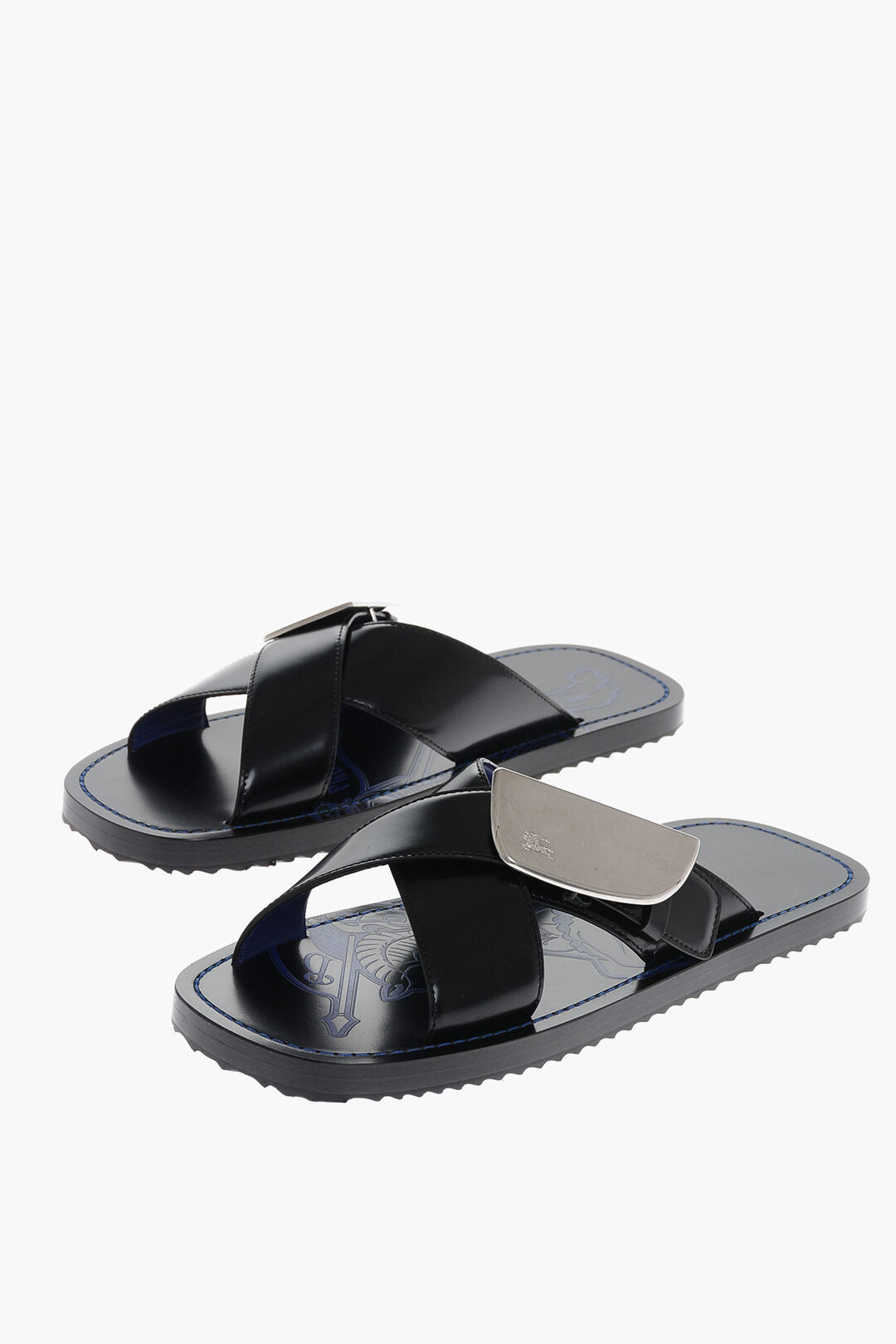 

Сандалии из кожи Burberry с бляшкой, черный