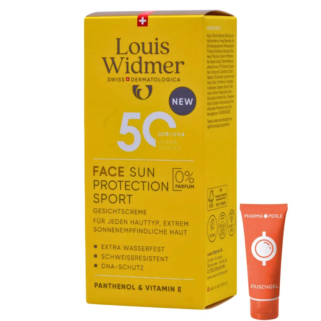 Солнцезащитная эмульсия для лица Louis Widmer Face Sun Protection Sport 50, 50 мл Pharma Perle — фото 3