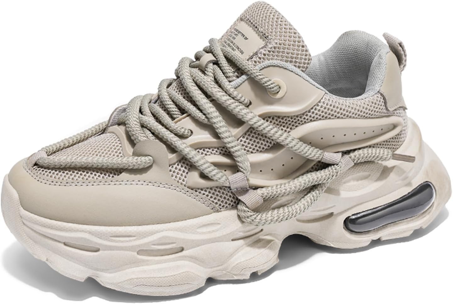 

Мужские кроссовки TengfeiFly Platform Dad Sneaker из сетчатой и кожаной поверхности, на шнуровке, повседневные, с массивным каблуком, круглым носком, с воздушной подушкой, легкие, мягкие и дышащие, для прогулок, бега и улицы, серый