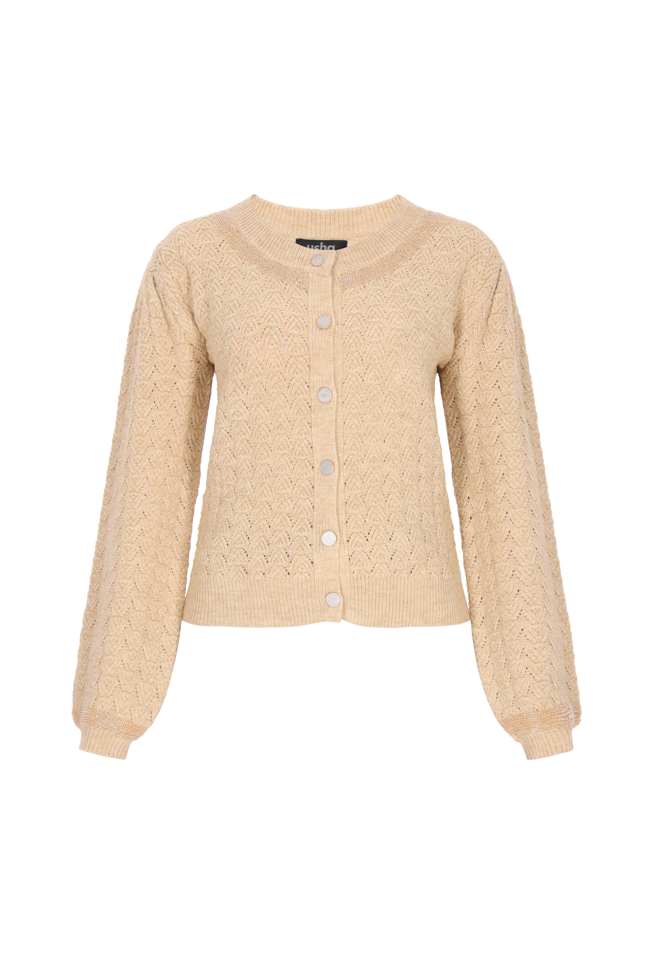 

Usha BLACK LABEL Вязаный кардиган в бежевом цвете