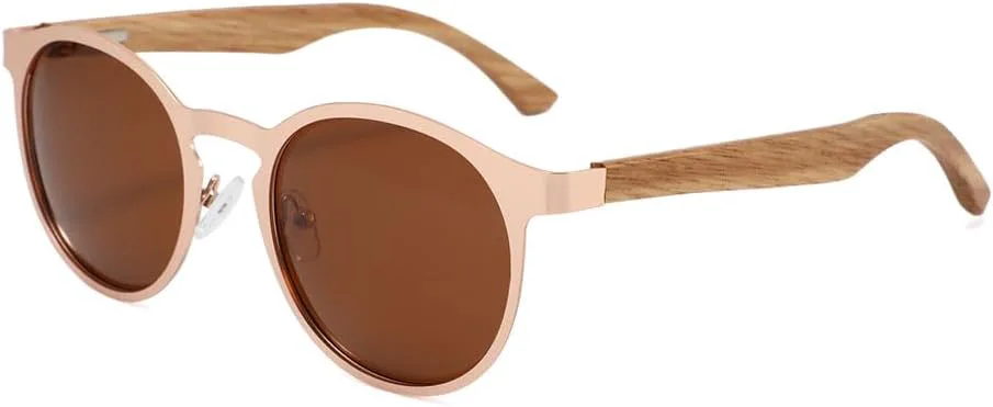 

Поляризованные солнцезащитные очки из бамбукового дерева, круглая оправа с дужками из натурального дерева, защита от УФ-излучения, для мужчин и женщин Generic, Black