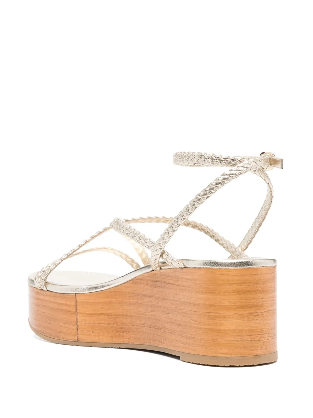 Босоножки Wovette на танкетке Stuart Weitzman, золотой — фото 3