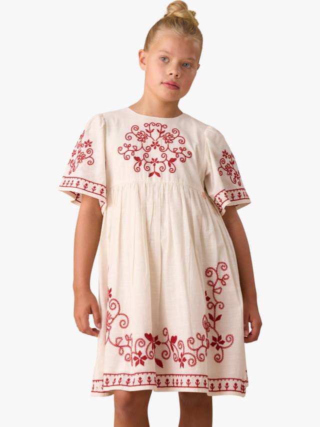 

Детское платье-трапеция с вышивкой Angel & Rocket, Natural/Multi