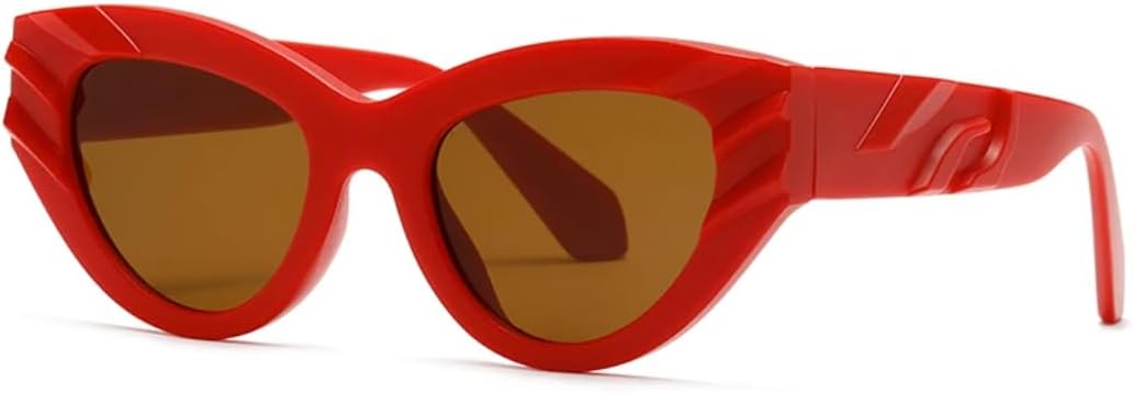 

Ретро-модные солнцезащитные очки большого размера для женщин и мужчин, классический винтажный стиль, защита от УФ-излучения UV400, для активного отдыха VFDHN, Red Brown